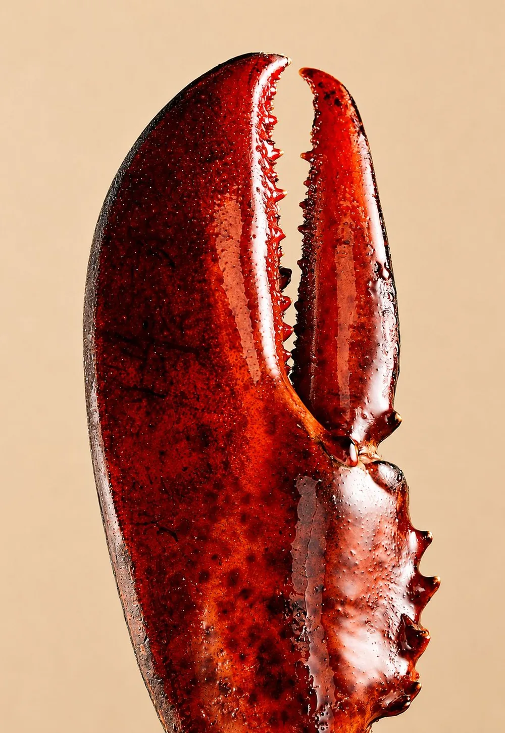 Une pince de homard sur un fond chaleureux
